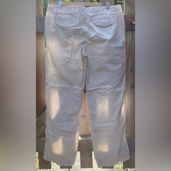 Gap brown and cream pinstriped cotton pants straight leg size 14 - Picture 2 of 11
